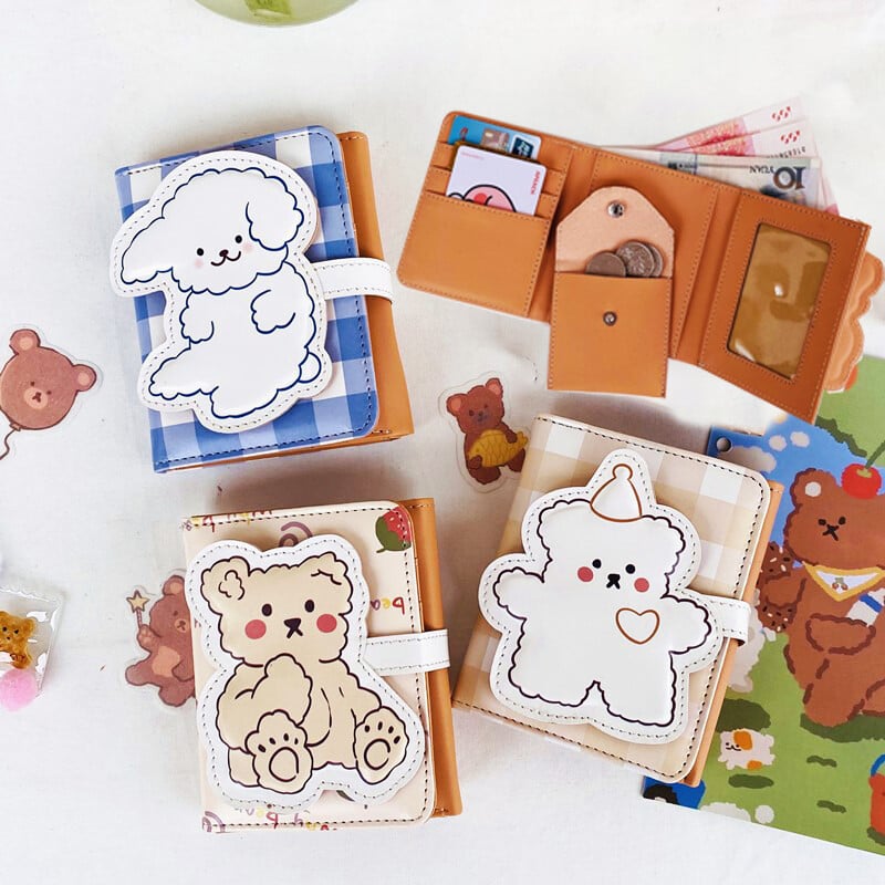 Crtani pu torbica Novčanik Divan mali medvjedić Novčanik za novčiće Jednostavna i prenosiva trostruka studentska mini vrećica za čestitke Rođendanski dar