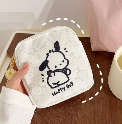 Sanrio Pochacco Figurine Anime Kawaii fete șervețele sanitare depozitare sac de schimb buzunar model de desene animate mini portmoneu portabil Cos