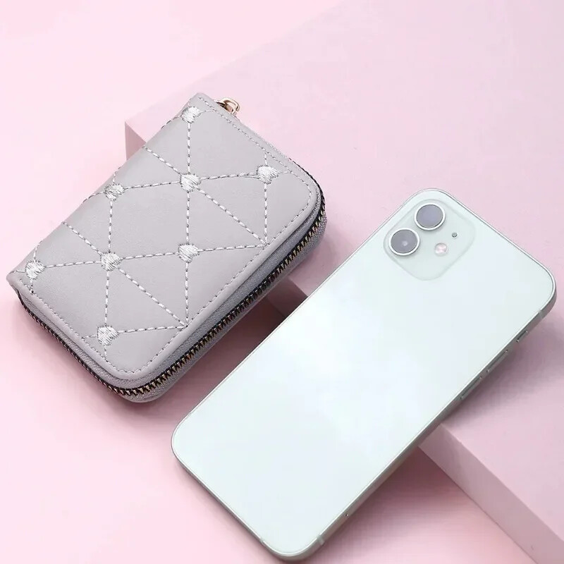 Portofele pentru femei Portofel Kawaii drăguț Portofel de lux de designer de doamnă Poșetă roz pentru femei Portofel mic din piele Poșetă cu monede