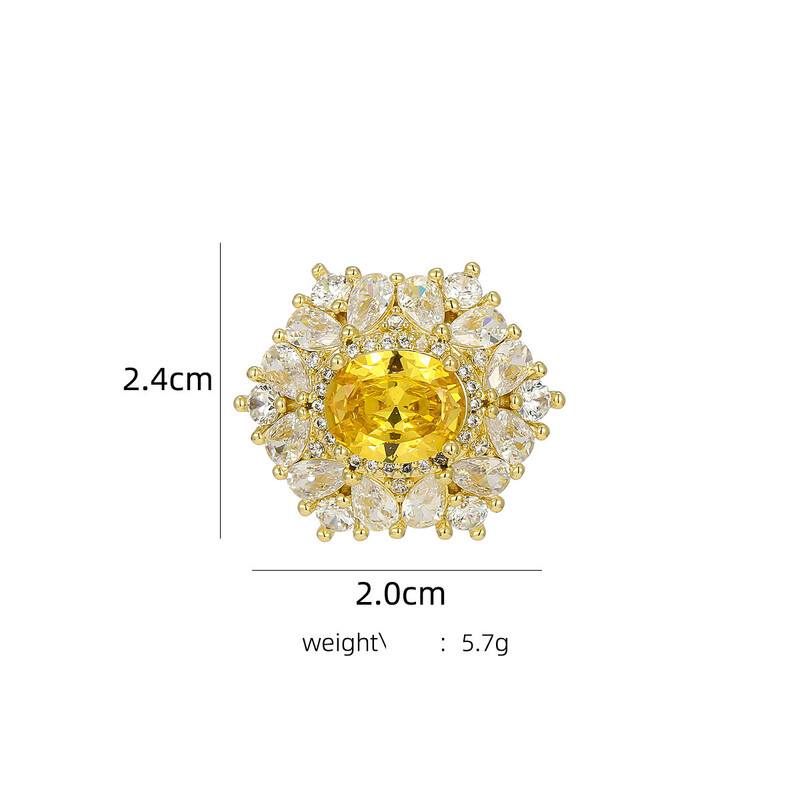 Broșă rafinată cu panglică de zircon pentru femei, floare, corsaj, costum, pălărie, anti-expunere, ace mic, guler, ace, cataramă pentru pălărie