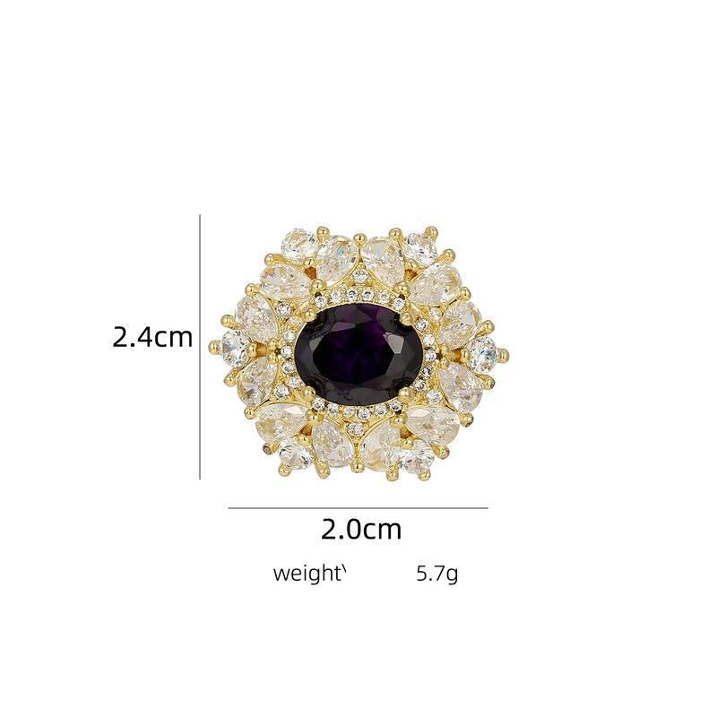 Broșă rafinată cu panglică de zircon pentru femei, floare, corsaj, costum, pălărie, anti-expunere, ace mic, guler, ace, cataramă pentru pălărie