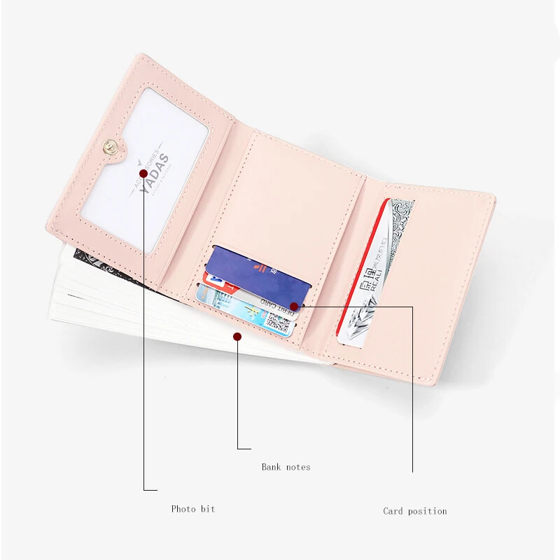 Kreativni crtani dizajn Luck Duck Ženski novčanik PU kožni držač bankovne kartice Kawaii kratki presavijeni novčanici Kopča za gotovinu Ženske torbice