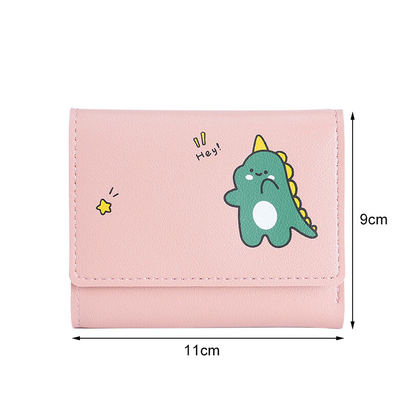 Portofele mici, scurte, drăguțe, pentru studenți Suport pentru carduri cu trei ori, Geantă de identitate pentru fete Suport pentru carduri Poșete pentru doamne, Genți cu desene animate