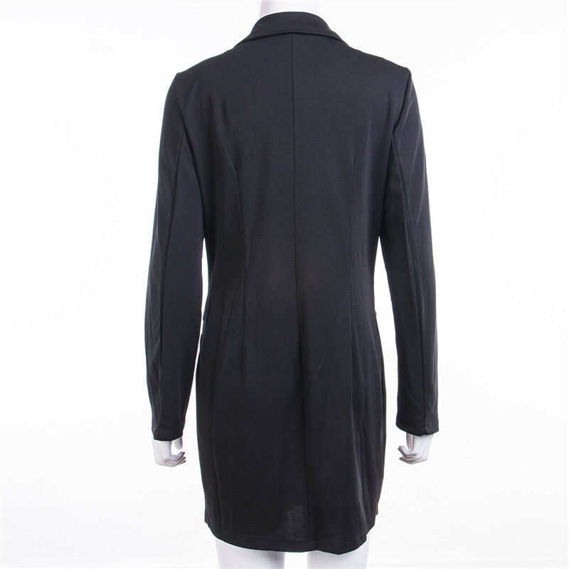 Rochie pentru femei Trench subțire din lână Jachetă lungă Blazer Topuri Office Doamnelor Toamnă Iarnă Blazer subțire Mini rochie cu decolteu în V