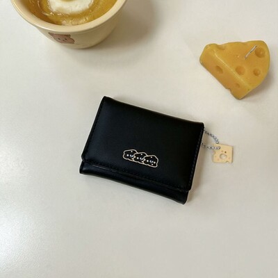 Naiste lühike, õhuke korea versioon, armas multikas, naiste väike rahakott, õpilase kolmekordne rahakott, naiste moodne lühike mündikott