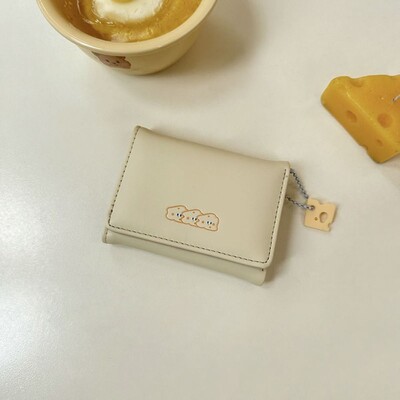 Naiste lühike, õhuke korea versioon, armas multikas, naiste väike rahakott, õpilase kolmekordne rahakott, naiste moodne lühike mündikott