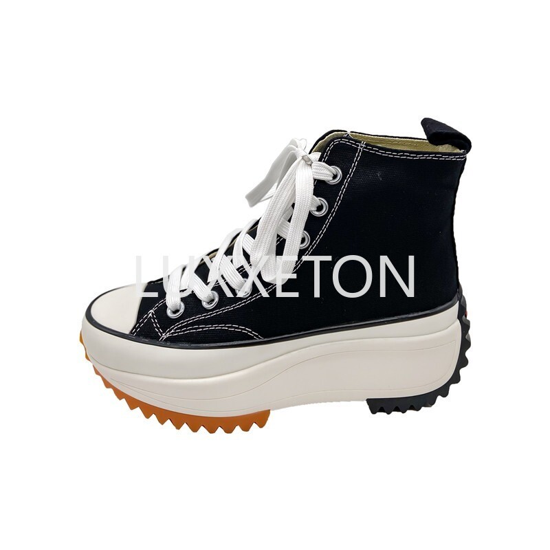 Pantofi de pânză de modă pentru femei de primăvară și toamnă 2024, talpă groasă sport, mărime mare, vârf înalt, pantofi sport și ocazional la modă