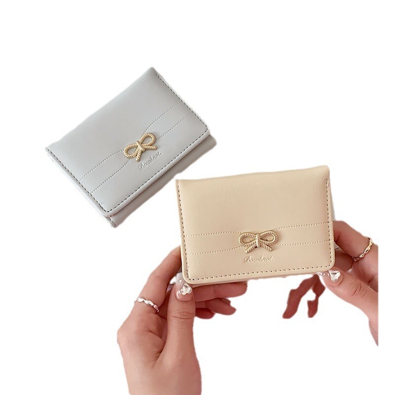Portofele de modă Fete Drăguț Coquette Fundă Portofel mic Estetic Suport card ID Poșetă fereastra pentru femei