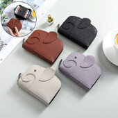 Držač poslovnih kartica Ženski novčanik za kreditne kartice od goveđe kože S uzorkom slona Zatvarač za promjenu Mala torba Ženska torbica za bankovne kreditne kartice