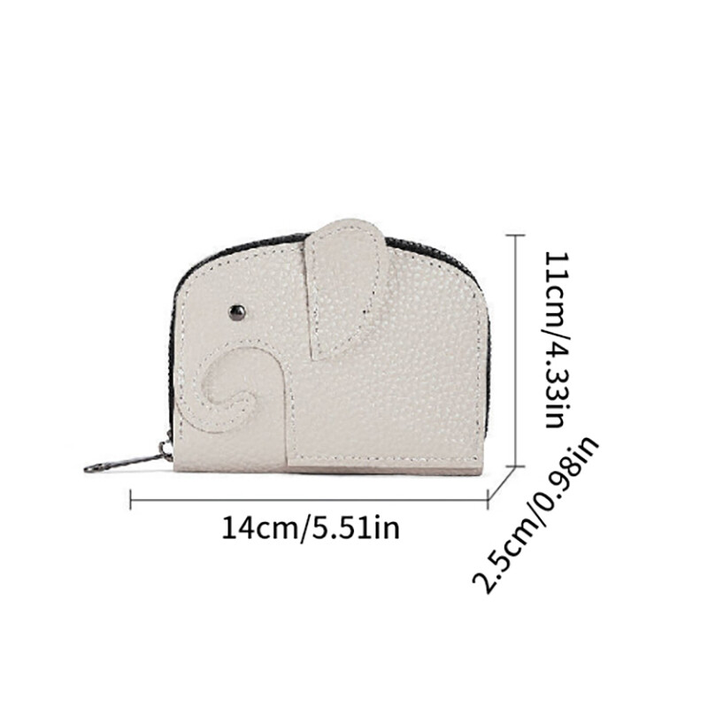 Držač poslovnih kartica Ženski novčanik za kreditne kartice od goveđe kože S uzorkom slona Zatvarač za promjenu Mala torba Ženska torbica za bankovne kreditne kartice