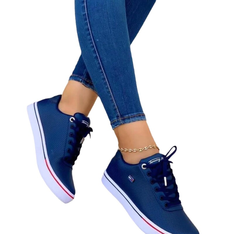 Ženska sportska obuća 2024. Nova ležerna sportska obuća s ravnim potplatom Jesenski modni trend Luksuzne sportske jednobojne ženske cipele na vezanje