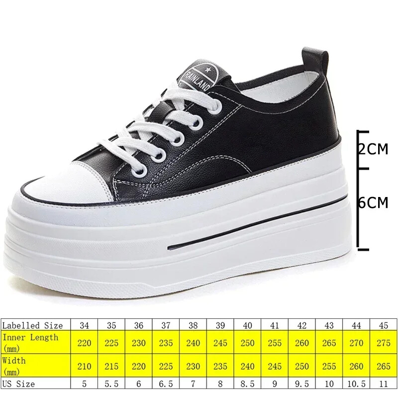 Fujin, piele naturală, vulcanizată, de 8 cm, vară, comodă, de primăvară, toamnă, cu platformă, vulcanizată, pentru femei, pantofi groși, pantofi mocasini