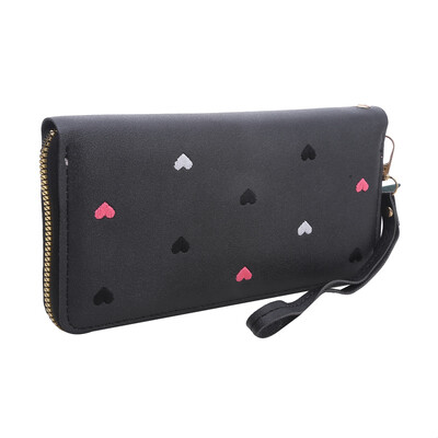 Portofele lungi de modă pentru femei, portofele cu inimă de dragoste, portofele pentru doamne, fete, bani, buzunar, suport pentru carduri, portofele pentru femei, poșetă pentru telefon