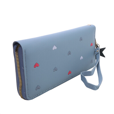 Portofele lungi de modă pentru femei, portofele cu inimă de dragoste, portofele pentru doamne, fete, bani, buzunar, suport pentru carduri, portofele pentru femei, poșetă pentru telefon