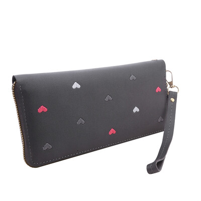 Portofele lungi de modă pentru femei, portofele cu inimă de dragoste, portofele pentru doamne, fete, bani, buzunar, suport pentru carduri, portofele pentru femei, poșetă pentru telefon
