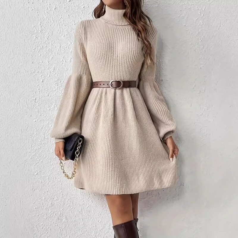 2024 New Fashion Casual Polo/Rochie pulover cu gât țestoasă, ușor de purtat, stil vestă fără mâneci, îmbrăcăminte pentru femei