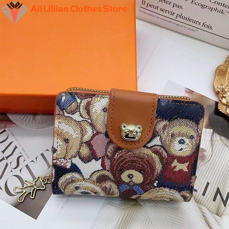 Modni slatki ženski novčanici u obliku malog medvjeda Trend Zero novčanik s patentnim zatvaračem Torbica s više kartica