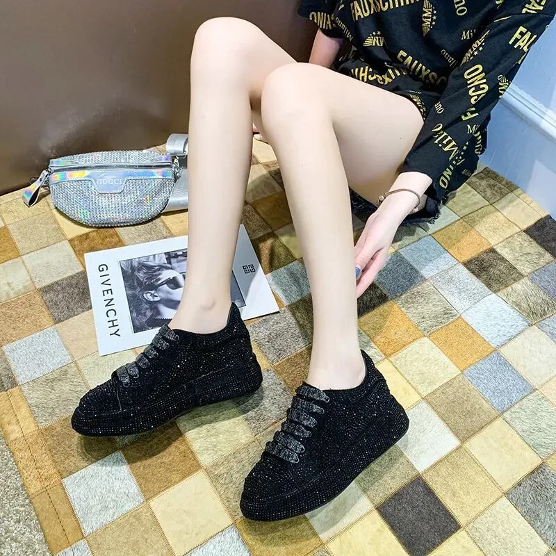 Robna marka Ženske tenisice Luksuzne ženske cipele sa vještim kamenčićima Dizajnerske sportske cipele s platformom Modne udobne ženske cipele veće veličine