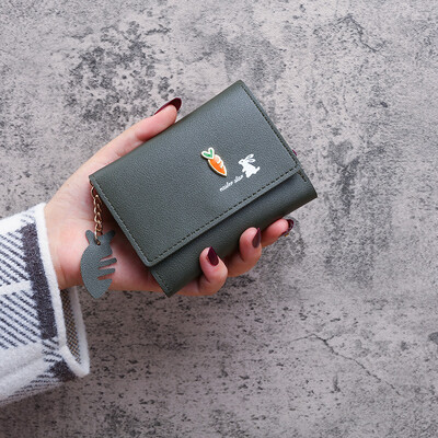 2024 nou Japonia și Coreea de Sud animale mici drăguțe fete portofel scurt, proaspăt, simplu, portofel mic pentru student