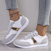 Vieglas ikdienas kedas sievietēm Modes, plakanie papēži, šņorējami pastaigu apavi sievietēm, ērtas, mīkstas zoles, sporta trenažieri