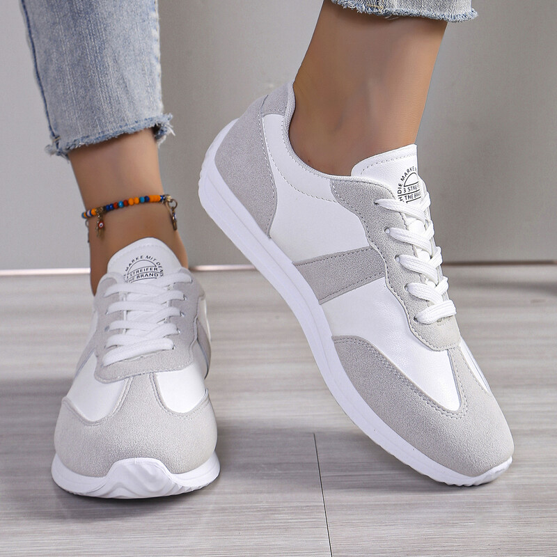 Pantofi ușori casual pentru femei, modă, cu toc plat, cu șireturi, pantofi de mers pentru femei, confortabili, cu talpă moale, pantofi sport, pantofi sport