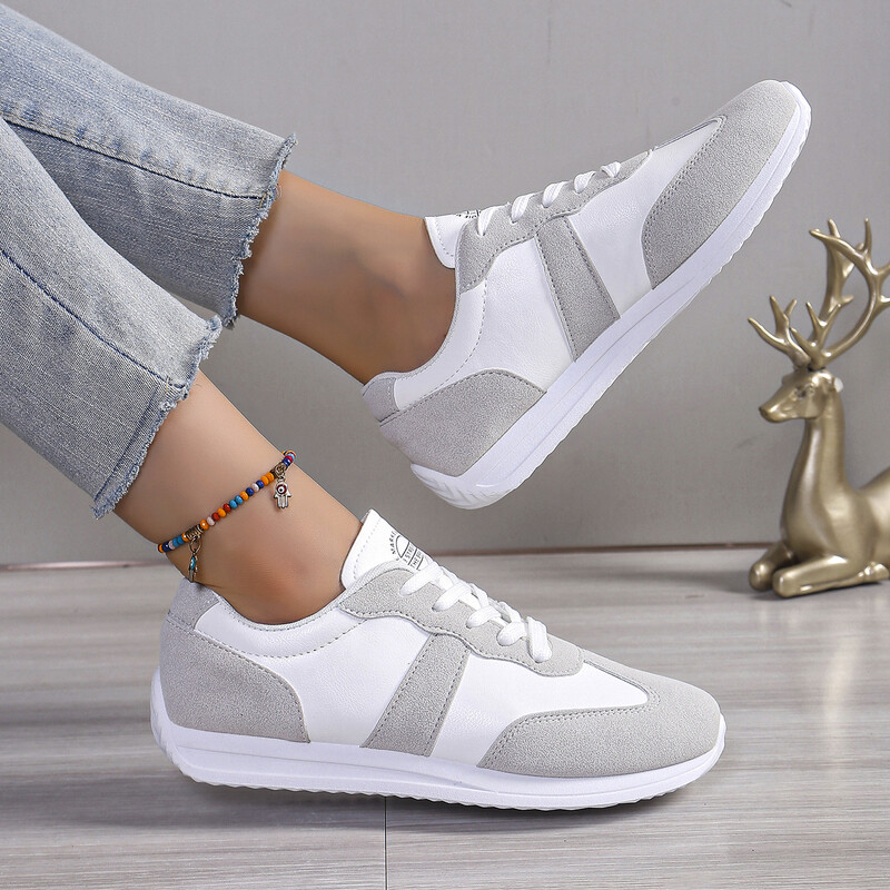 Pantofi ușori casual pentru femei, modă, cu toc plat, cu șireturi, pantofi de mers pentru femei, confortabili, cu talpă moale, pantofi sport, pantofi sport