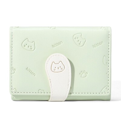 Nou portofel cu imprimeu pisoi Genți de bani în 5 culori Poșetă mică drăguță și scurtă Suport card de student pentru femei Geantă de identitate pentru fete Suport card Poșetă pentru monede