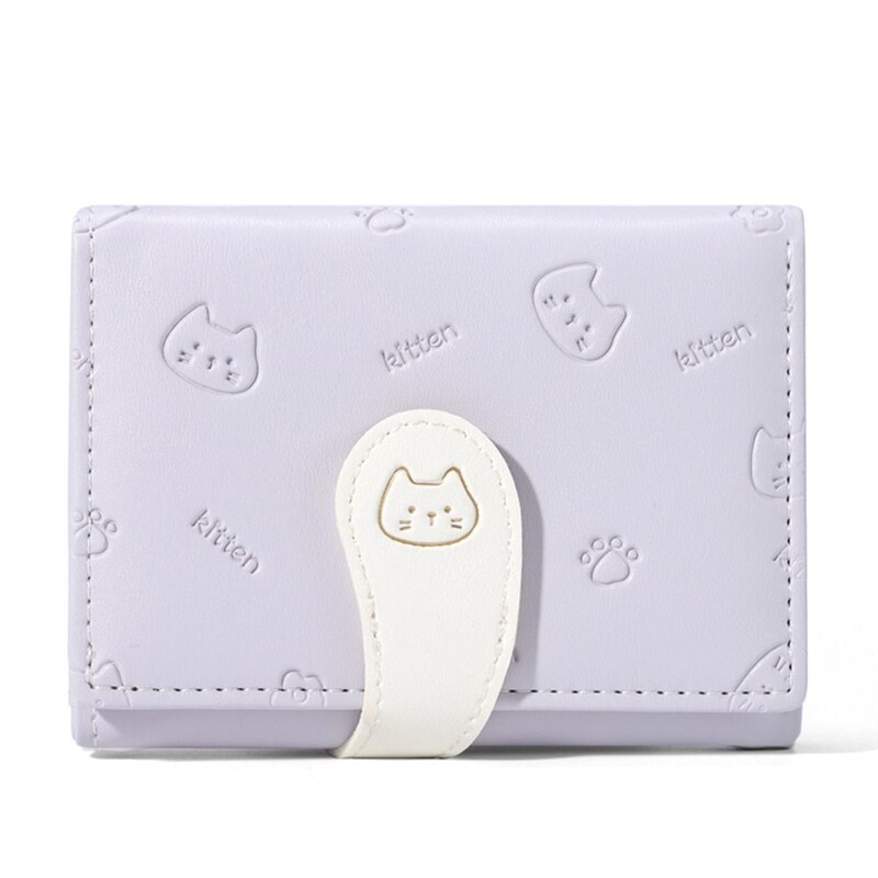 Nou portofel cu imprimeu pisoi Genți de bani în 5 culori Poșetă mică drăguță și scurtă Suport card de student pentru femei Geantă de identitate pentru fete Suport card Poșetă pentru monede