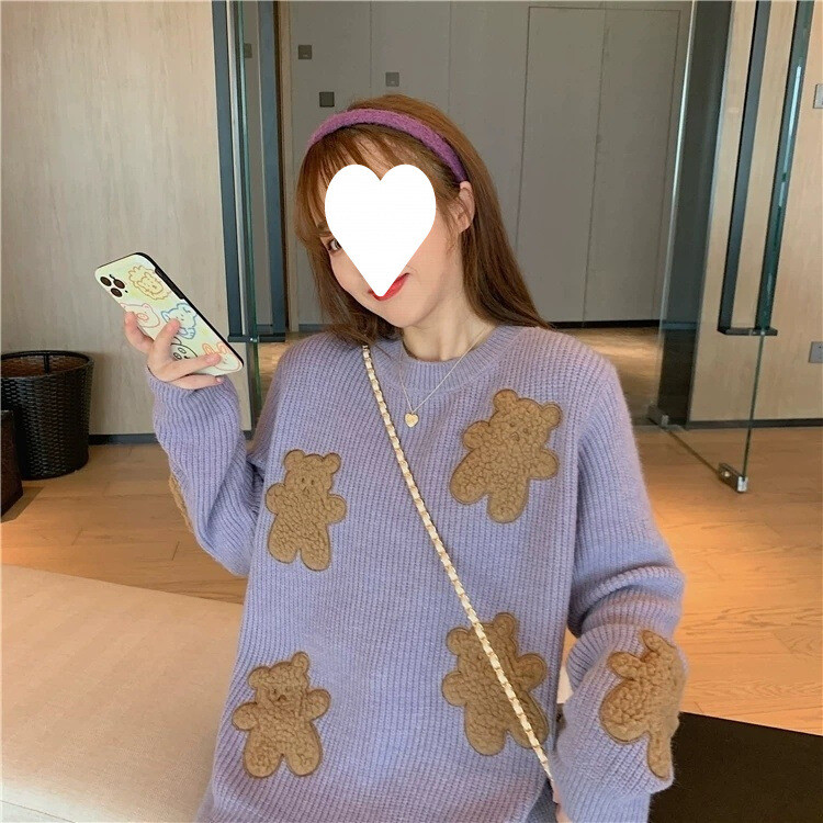 Novi simpatičan stil, opušten i umanjuje dob, razigrani pulover za mršavljenje za studentice, mekana pletena jakna od keksa