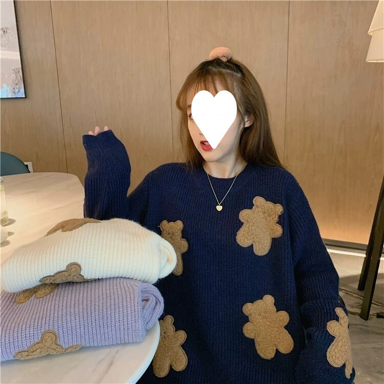 Novi simpatičan stil, opušten i umanjuje dob, razigrani pulover za mršavljenje za studentice, mekana pletena jakna od keksa
