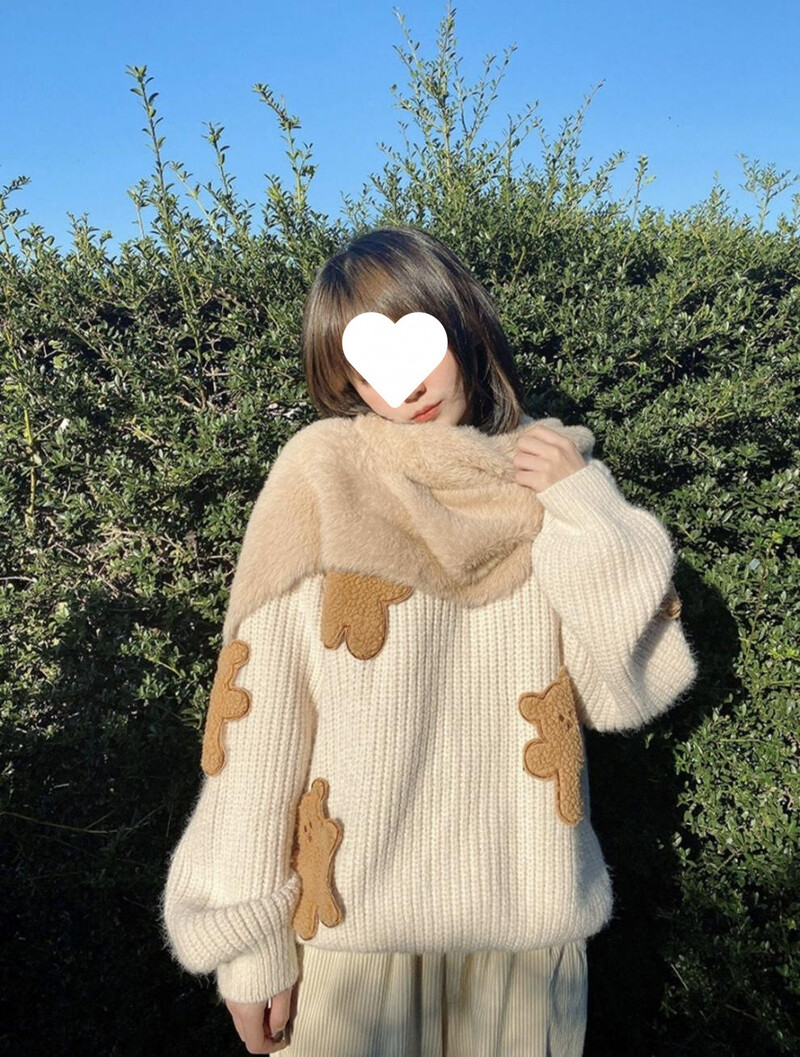 Novi simpatičan stil, opušten i umanjuje dob, razigrani pulover za mršavljenje za studentice, mekana pletena jakna od keksa