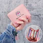 Portofel nou pentru femei, la modă, scurtă, ocazională, pentru student, cu monede, drăguț de desene animate, imprimeu cu labe de pisică, cu fermoar, husă pentru carduri, portofel de designer