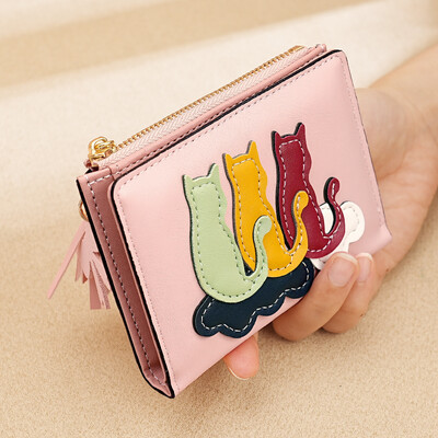 Kratki ženski novčanik od PU kože, male male torbice s patentnim zatvaračem, torbice s novcem za studentice, držač kreditne kartice, kvačilo