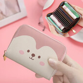 Novčanica sa slatkim uzorkom za žene Djevojke Novčanik s karticama PU kožni Studenti Džepna torbica s patentnim zatvaračem Torbica s ključevima iz crtanih filmova Držač kartica