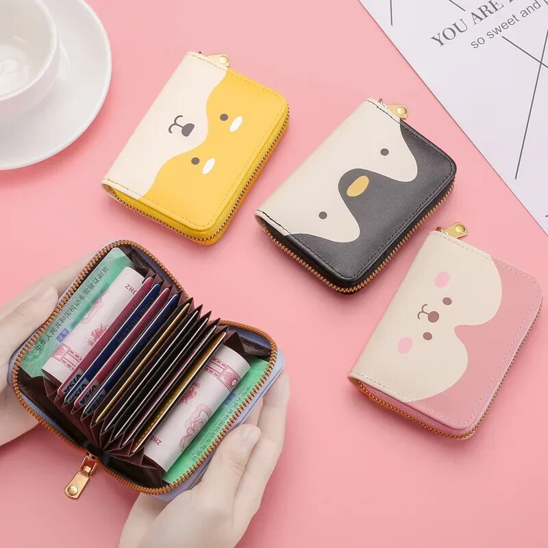 Novčanica sa slatkim uzorkom za žene Djevojke Novčanik s karticama PU kožni Studenti Džepna torbica s patentnim zatvaračem Torbica s ključevima iz crtanih filmova Držač kartica