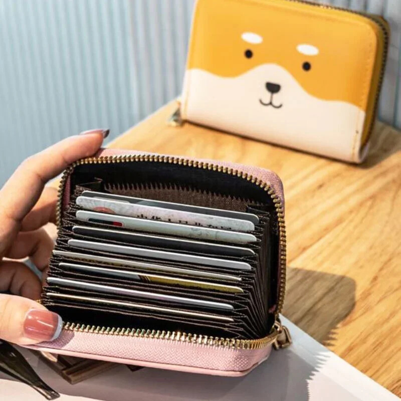 Novčanica sa slatkim uzorkom za žene Djevojke Novčanik s karticama PU kožni Studenti Džepna torbica s patentnim zatvaračem Torbica s ključevima iz crtanih filmova Držač kartica