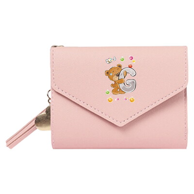 Ženski novčanik Clutch Modna kožna kratka stilska torbica Multi CaroSlot torbica za novčiće Torbica za blokiranje RFID-a Uzorak slatkog medvjeda