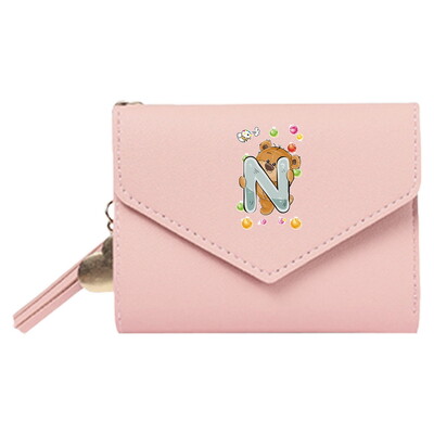 Ženski novčanik Clutch Modna kožna kratka stilska torbica Multi CaroSlot torbica za novčiće Torbica za blokiranje RFID-a Uzorak slatkog medvjeda