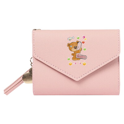 Ženski novčanik Clutch Modna kožna kratka stilska torbica Multi CaroSlot torbica za novčiće Torbica za blokiranje RFID-a Uzorak slatkog medvjeda