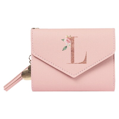 Portofel de damă clutch din piele la modă Poșetă stil scurtă multi CaroSlot cu monede Husă cu blocare RFID Model aur roz