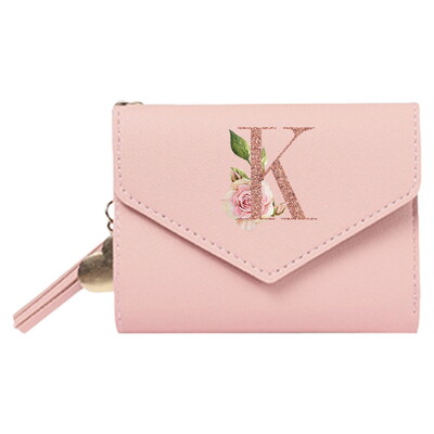 Portofel de damă clutch din piele la modă Poșetă stil scurtă multi CaroSlot cu monede Husă cu blocare RFID Model aur roz