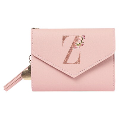 Portofel de damă clutch din piele la modă Poșetă stil scurtă multi CaroSlot cu monede Husă cu blocare RFID Model aur roz