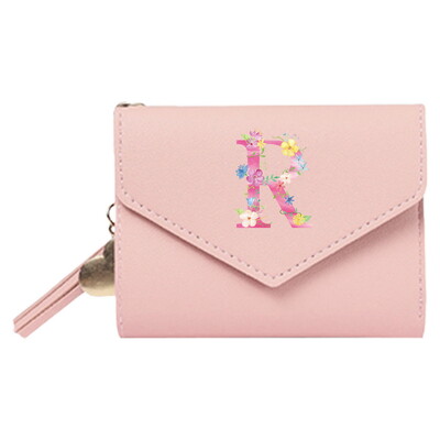 Torbica Ženska kratka mini novčanik Slatka torbica Roza RFID novčanik s uzorkom slova Slatki mali ženski visokokvalitetni PU kožni tanak jednostavan