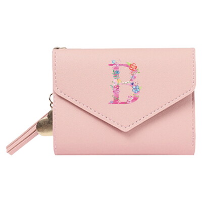 Torbica Ženska kratka mini novčanik Slatka torbica Roza RFID novčanik s uzorkom slova Slatki mali ženski visokokvalitetni PU kožni tanak jednostavan