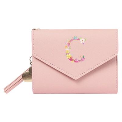 Torbica Ženska kratka mini novčanik Slatka torbica Roza RFID novčanik s uzorkom slova Slatki mali ženski visokokvalitetni PU kožni tanak jednostavan