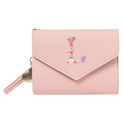 Torbica Ženska kratka mini novčanik Slatka torbica Roza RFID novčanik s uzorkom slova Slatki mali ženski visokokvalitetni PU kožni tanak jednostavan