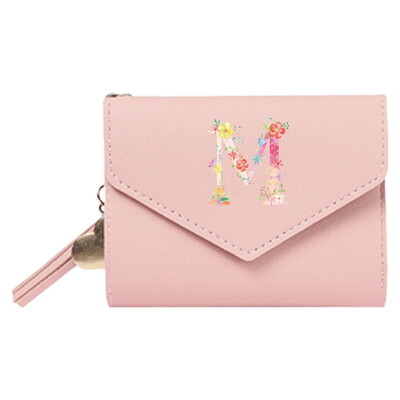 Torbica Ženska kratka mini novčanik Slatka torbica Roza RFID novčanik s uzorkom slova Slatki mali ženski visokokvalitetni PU kožni tanak jednostavan