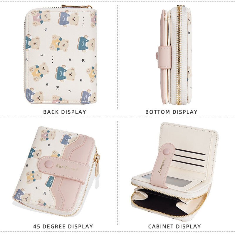 Baellerry Portofele noi de mare capacitate pentru femei, de înaltă calitate, cu fermoar, buzunar pentru monede, marcă, portofele pentru femei, suport pentru carduri, portofel drăguț pentru fete