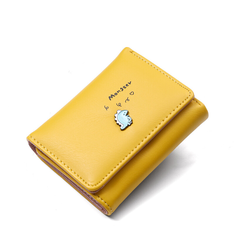 Ženski slatki mali novčanik s dinosaurusom, ženski novčanik s kopčom, preklopni držač za kartice, novčanik, dizajner luksuzne marke, ženska torbica od PU kože za djevojčice