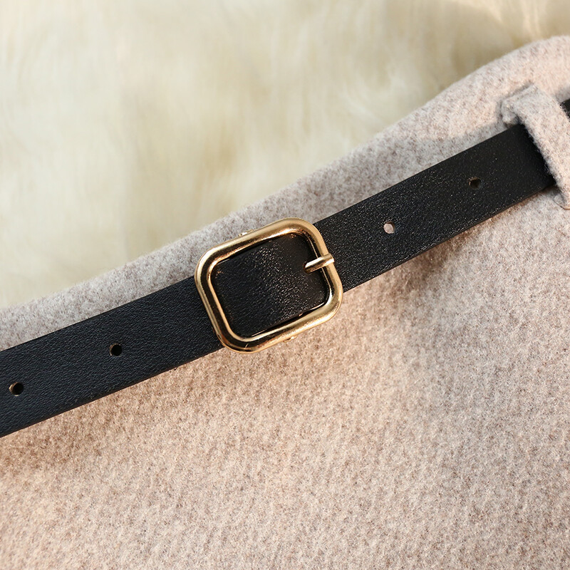 seoulish vintage deblje vunene suknje za žene 2024 jesen zima nove jednobojne ležerne ženske suknje visokog struka A kroja